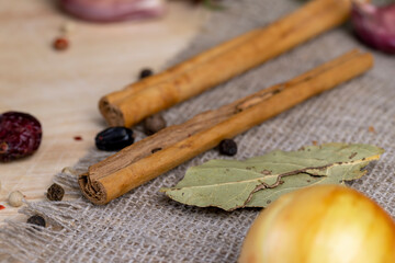 Fresh and fragrant cinnamon bark Sticks close-up