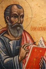 Foto op Canvas Icon in Pedoulas Byzantine museum : Saint John theologian (17th century). Cyprus. © Julian