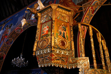 Troodithissa monastery church pulpit. Cyprus.
