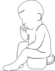 little baby on the potty