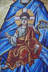 Kykkos monastery, Cyprus. Mosaic detail. Jesus as a child.