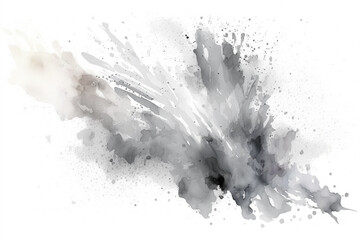 An Illustration of a Fun, Expressive Grey Watercolor Paint Mark With an Explosion of Color, Movement and Artistic Flair, generative ai