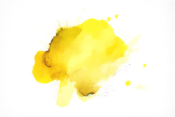 Yellow Watercolor Paint Powder Splat Explosive blob drip splodge spot Mark With an Explosion of Color, Movement and Artistic Flair Illustration Fun, Expressive