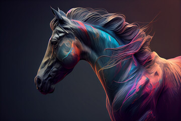 Naklejka na ściany i meble Beautiful abstract horse background. Generative AI technology
