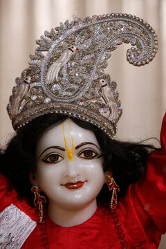 Nitai statue in an ISKCON Temple. Sarcelles. France.