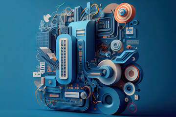 information technology concept with infographic elements. Generative Ai