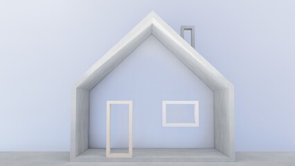 Architecture background concept house 3d render