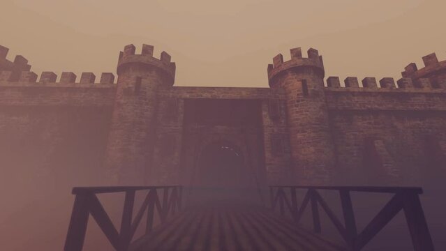 Medieval Castle Dark Weather 3D Video Animation