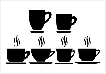 Doodle coffee cup tea coffee clipart isolated. Stencil Vector stock illustration. EPS 10