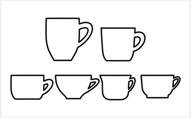 Doodle coffee cup tea coffee clipart isolated. Sketch Vector stock illustration. EPS 10