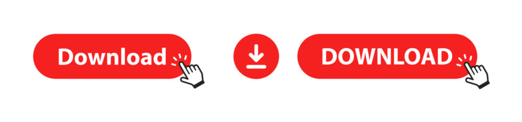 Download button. Click, cursor, hand, select,download,data exchange, information, dissemination, share,digital data, popularization, advertising. The concept of controls. Vector illustration isolated