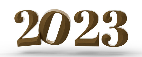 Year as Number - Typography design of 2023 with 3d style design
