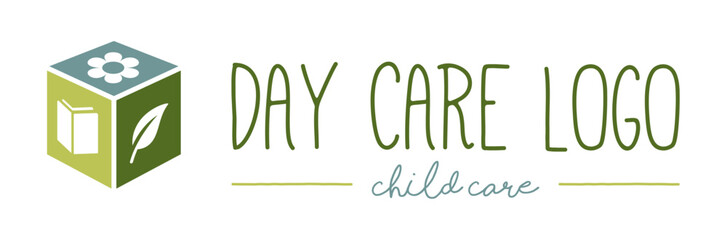 Day Care Child Care Logo Concept - obrazy, fototapety, plakaty
