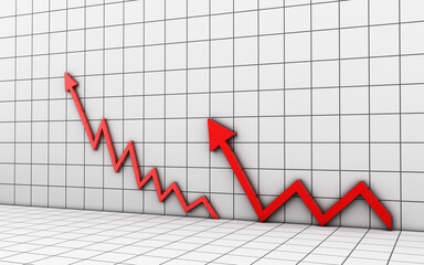 3d rendered arrow isolated on white background