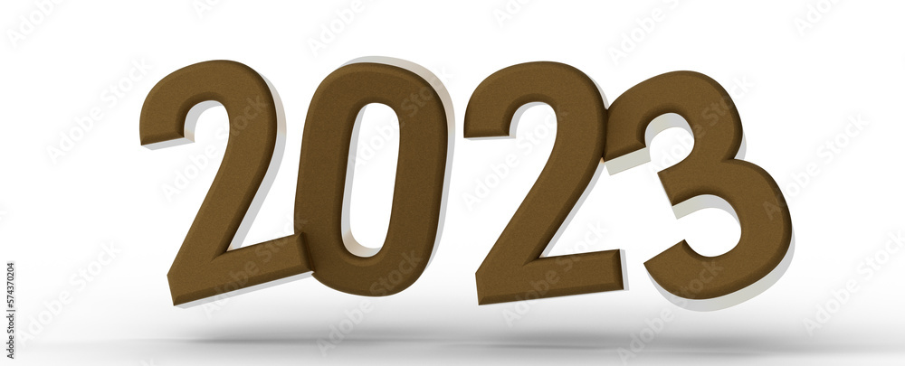 Aufkleber Year as Number - Typography design of 2023 with 3d style