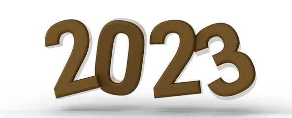 Year as Number - Typography design of 2023 with 3d style