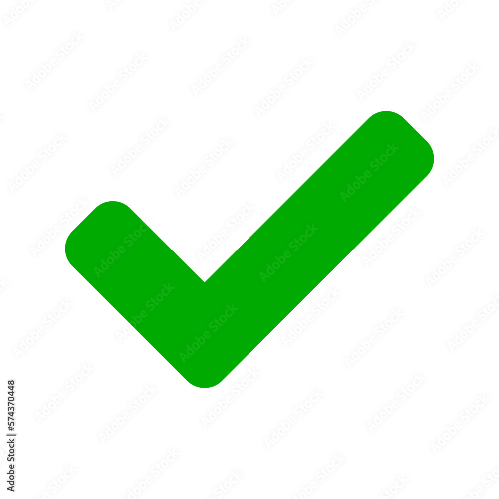 Poster green checkmark yes sign approve or confirm or done round circle icon. vector image.