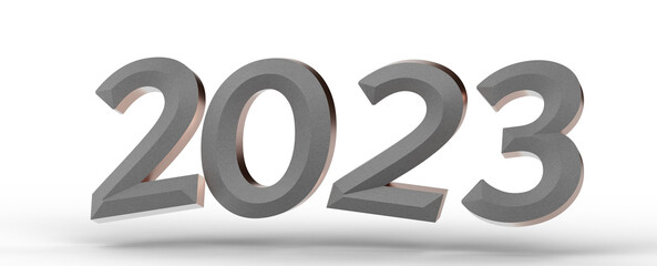 Year as Number - Typography design of 2023 with 3d style