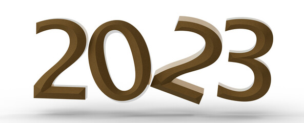 Year as Number - Typography design of 2023 with 3d style