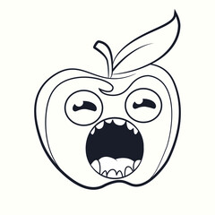 Apple Doodle Line Art