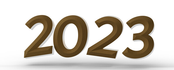 Year as Number - Typography design of 2023 with 3d style