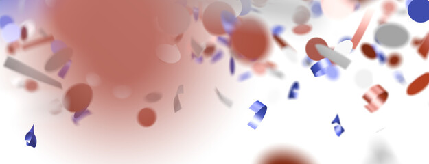 Confetti - Festive background with confetti in the shape of Confetti in the color of the American flag.