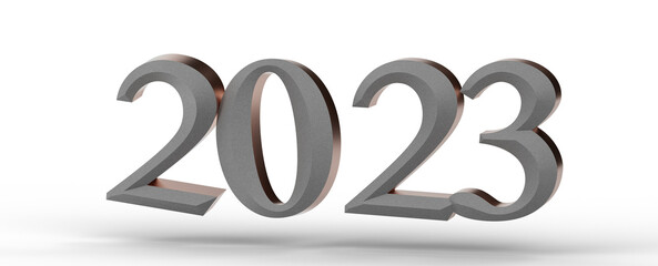 Year as Number - Typography design of 2023 with 3d style