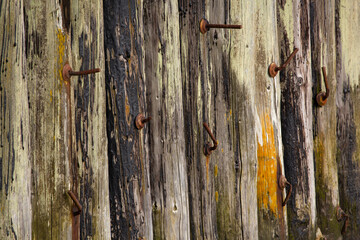 Closeup abstract of weathered pilings 
