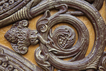 Saint Denis basilica. Door sculpture. France.