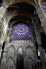 Saint Denis basilica. Transept rose window. France.