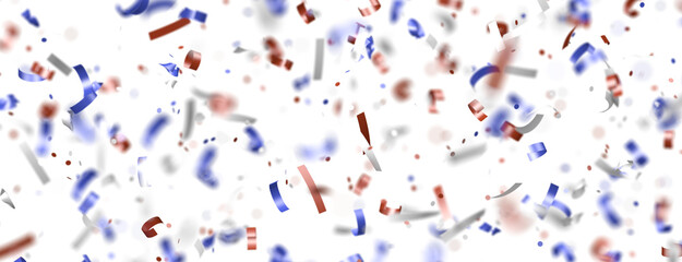 confetti - Independence day USA banner mockup with confetti confetti in American national colors.