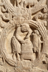 Saint Denis basilica. Central portal. Agricultural calendar.  France.