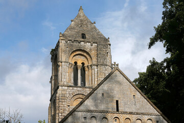 Fototapeta na wymiar Saint Peter's Romanesque church, Thaon (11th century). France.