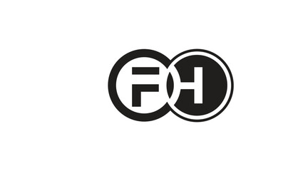 this is FH letter logo design 