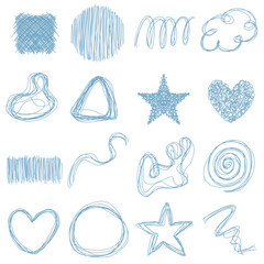set of scribble icons doodle