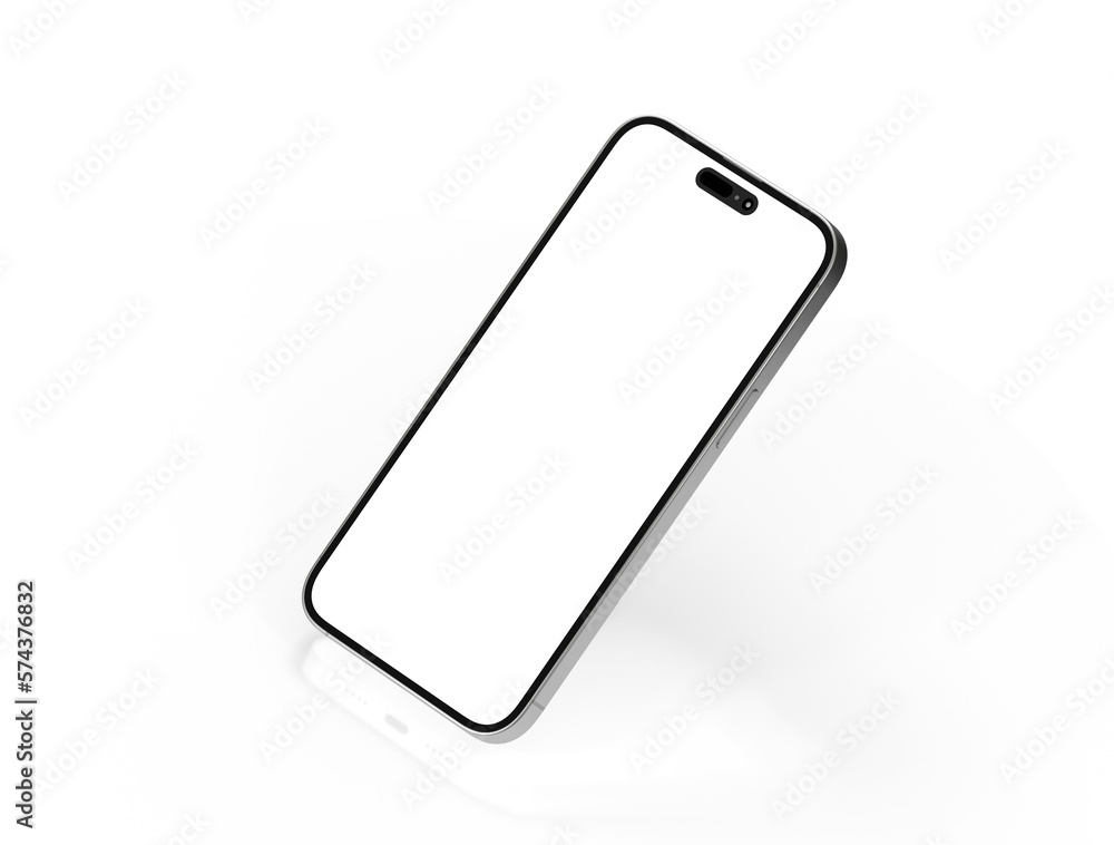 Poster realistic smartphone template mockup for user experience presentation. stylish concept design for we