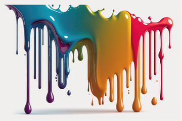 Colorful paint dripping.Generative AI