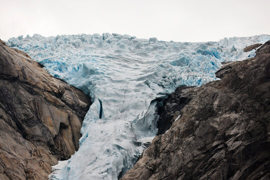 At the Glacier Briksdal in Norway, Scandinavia, Europe