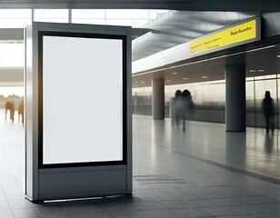 Commercial Billboard. Banner billboard mockup for advertising at the airport useful for design and marketing.. Generative AI	
