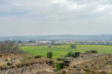 CORDOVA, SPAIN - FEBRUARY 12, 2023: The ruins of Medina Azahara, a fortified Arab Muslim medieval...