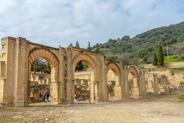 CORDOVA, SPAIN - FEBRUARY 12, 2023: The ruins of Medina Azahara, a fortified Arab Muslim medieval...
