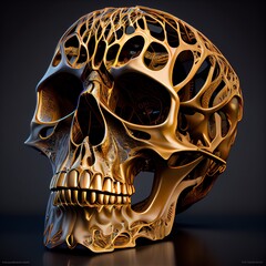 Cyborg human skull, generated ai