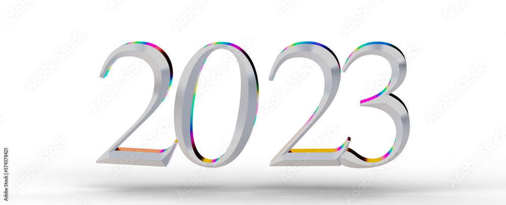 Poster Typography design of 2023 with welcome 2023 concept design.