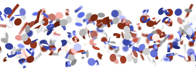 Fototapeta na wymiar Confetti - Red Blue White Confetti Confetti Overlay