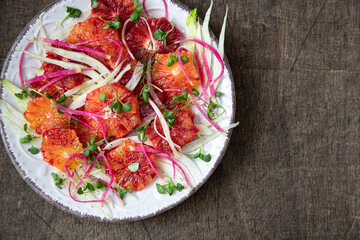 Blood orange salad with fennel and radish