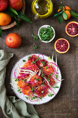 Blood orange salad with fennel and radish
