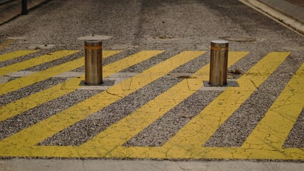 metal security bollards restricting access