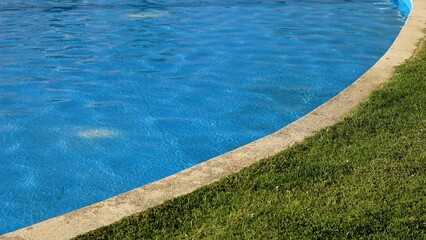 pool beach background with grass