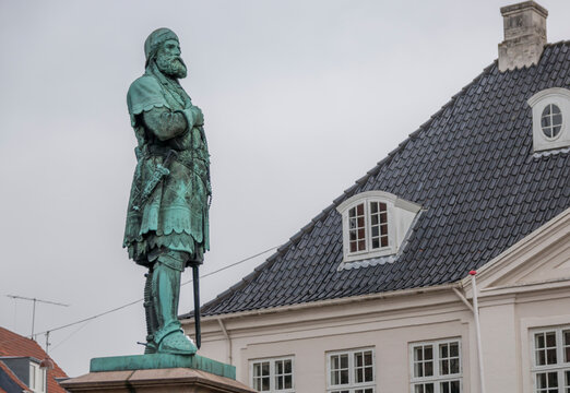 Randers, Denmark - 02 jan 2020: Niels Ebbesen [2] (born 1308 and died November 2, 1340) was a Danish low-noble man who became a national hero when he killed "the charred Count"