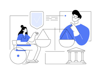 Personal injury lawyer abstract concept vector illustration.